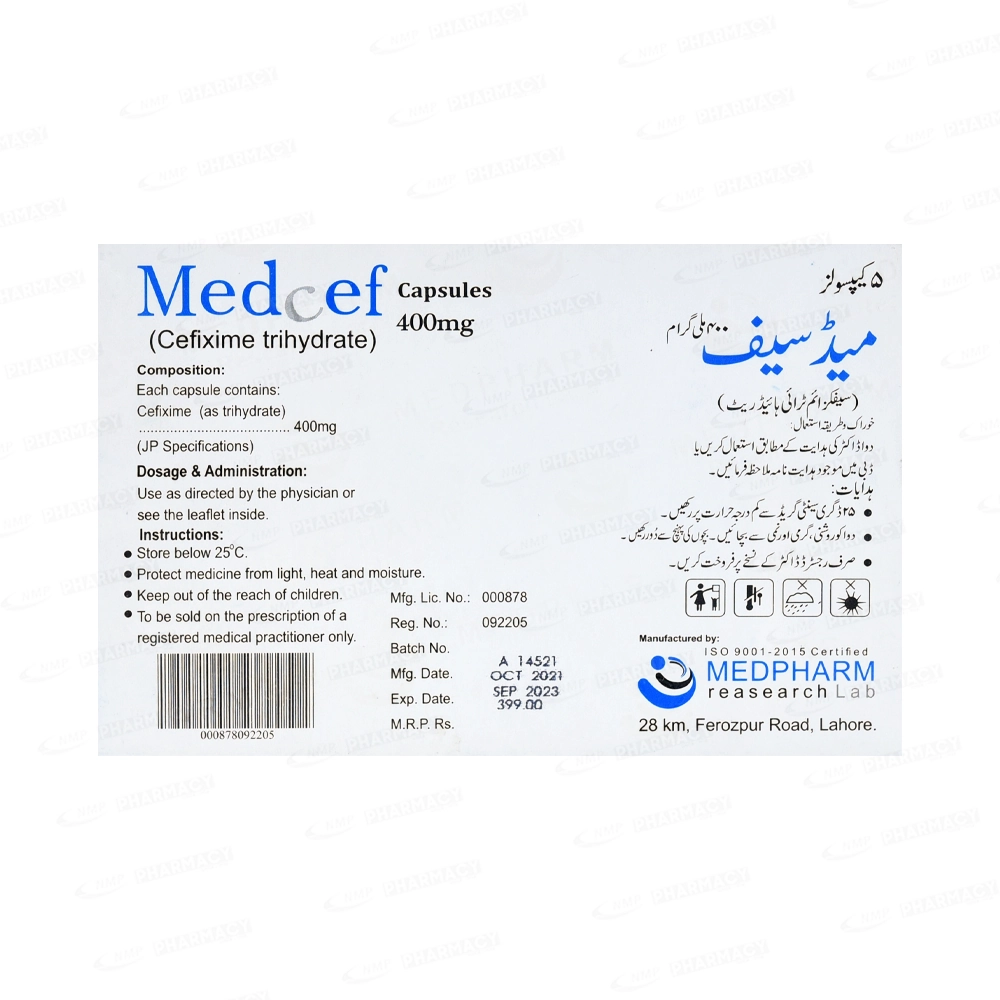 Home / MEDCEF 400MG CAP